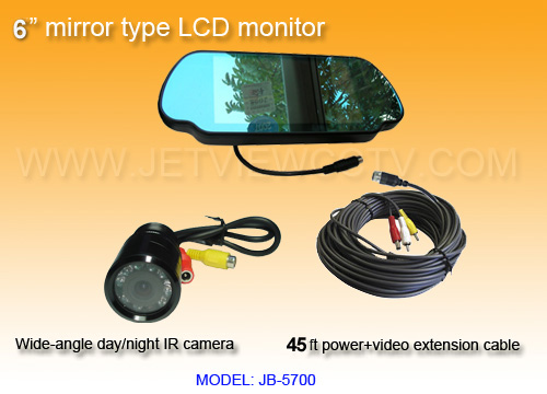 Mirror LCD Color Reverse Rear View Backup Camera System